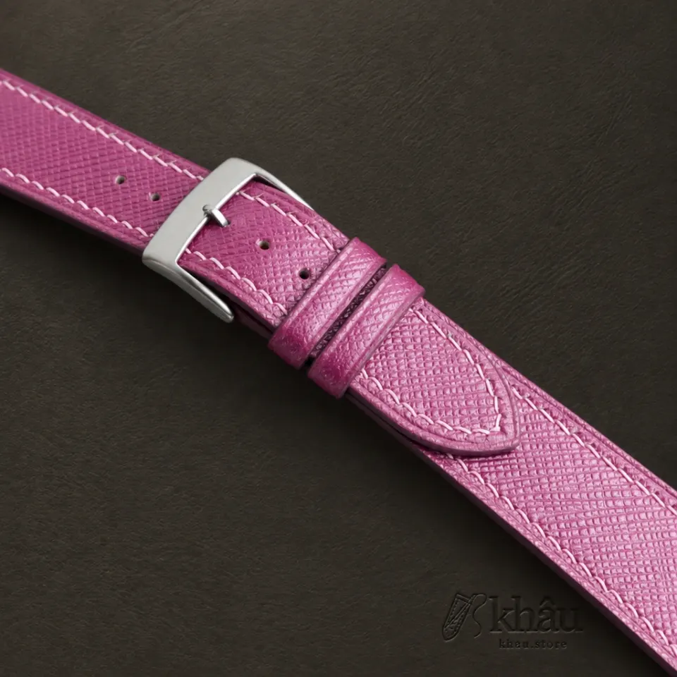 Plum Purple Saffiano Leather Watch Strap — additional view