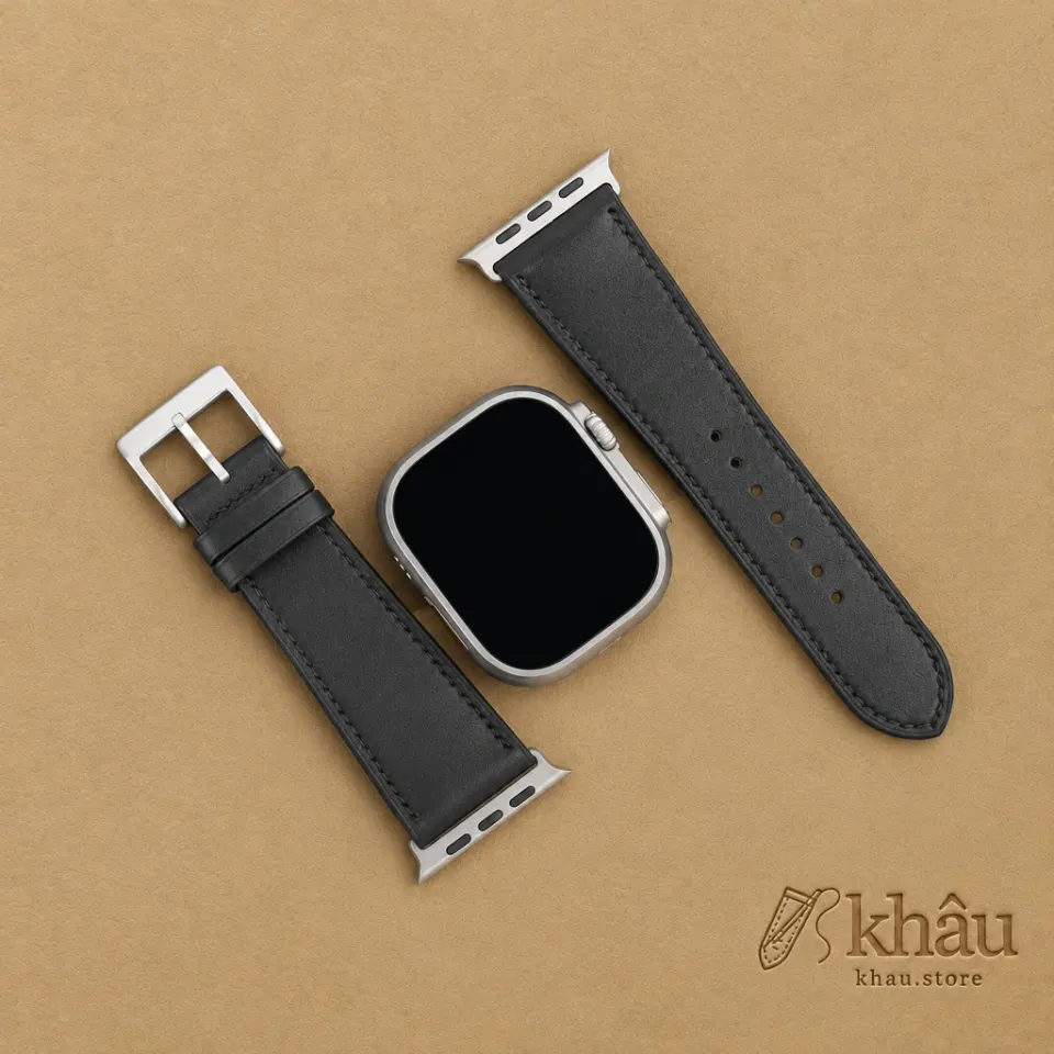 Black Box Calf Leather Apple Watch Ultra Band — additional view