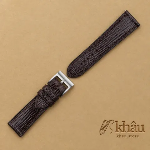 Dark Brown Lizard Leather Watch Strap — additional view