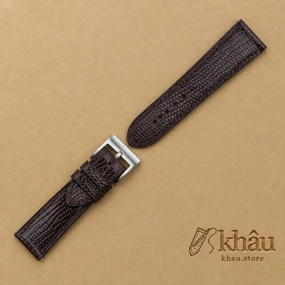 Dark Brown Lizard Leather Watch Strap — additional view