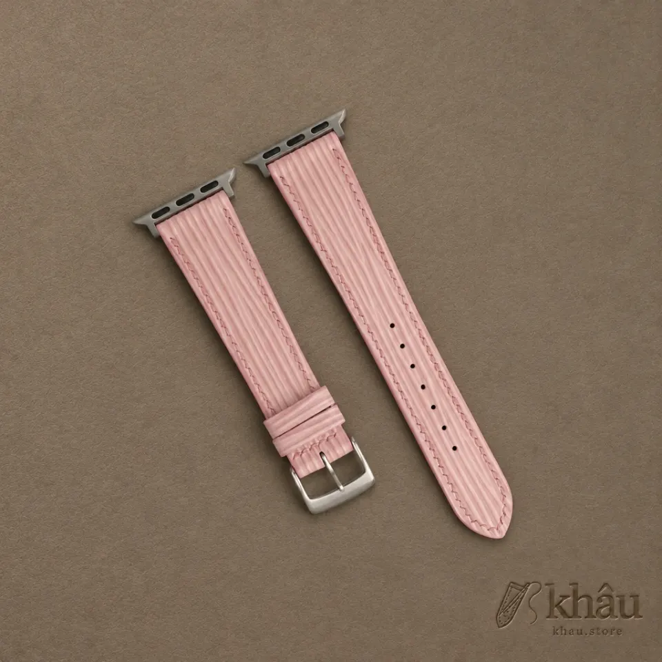 Light Pink Epi Leather Apple Watch Band — front view
