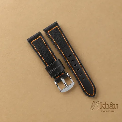 Dark Brown Vachetta Veg Leather Strap for PAM Watch — front view