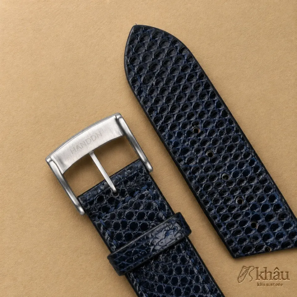 Vintage Navy Lizard Leather Watch Strap — additional view