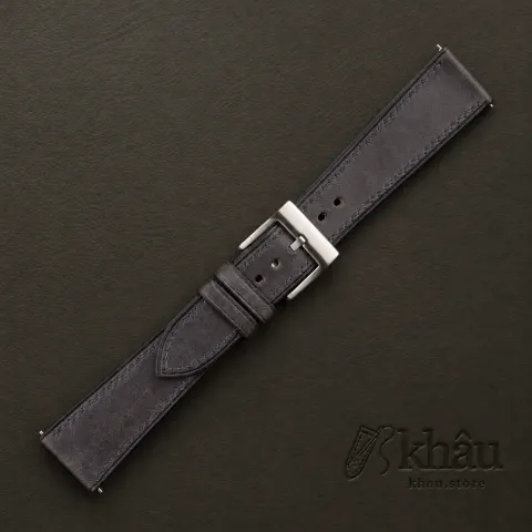Dark Purple Maya Vegetable Tanned Calfskin Leather Watch Strap — additional view