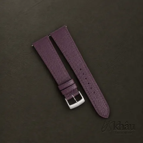 Purple Togo Leather Watch Strap — front view