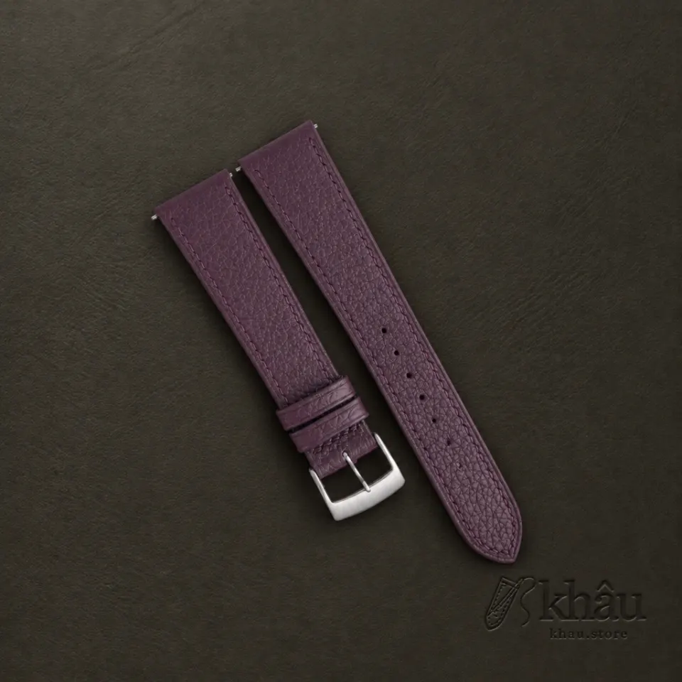 Purple Togo Leather Watch Strap — front view