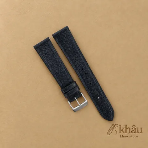 Navy Peccary Leather Watch Strap — front view