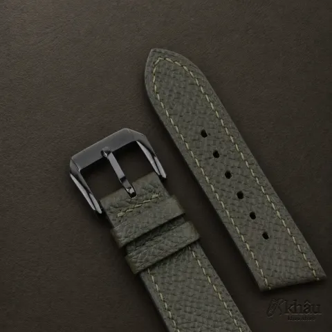 Olive Epsom Leather Samsung Watch Band — additional view