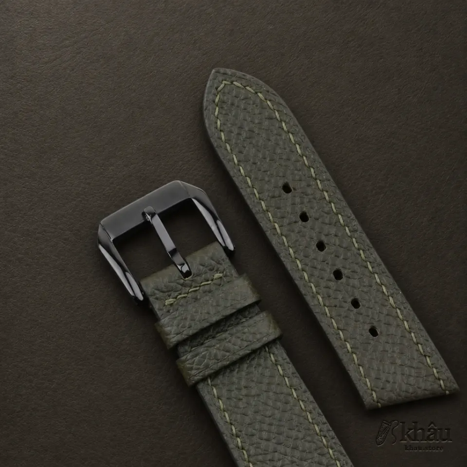 Olive Epsom Leather Samsung Watch Band — additional view