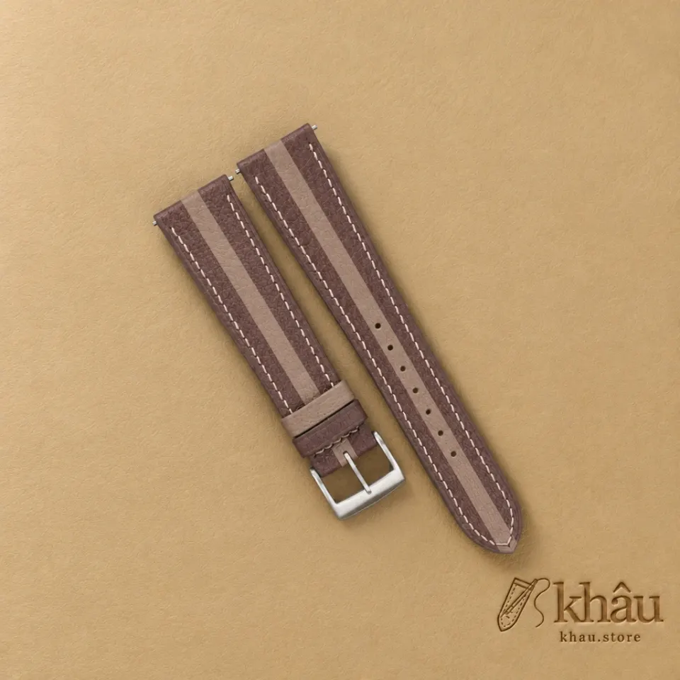 Duocolor Dark Brown Alran Sully Leather Watch Strap — front view
