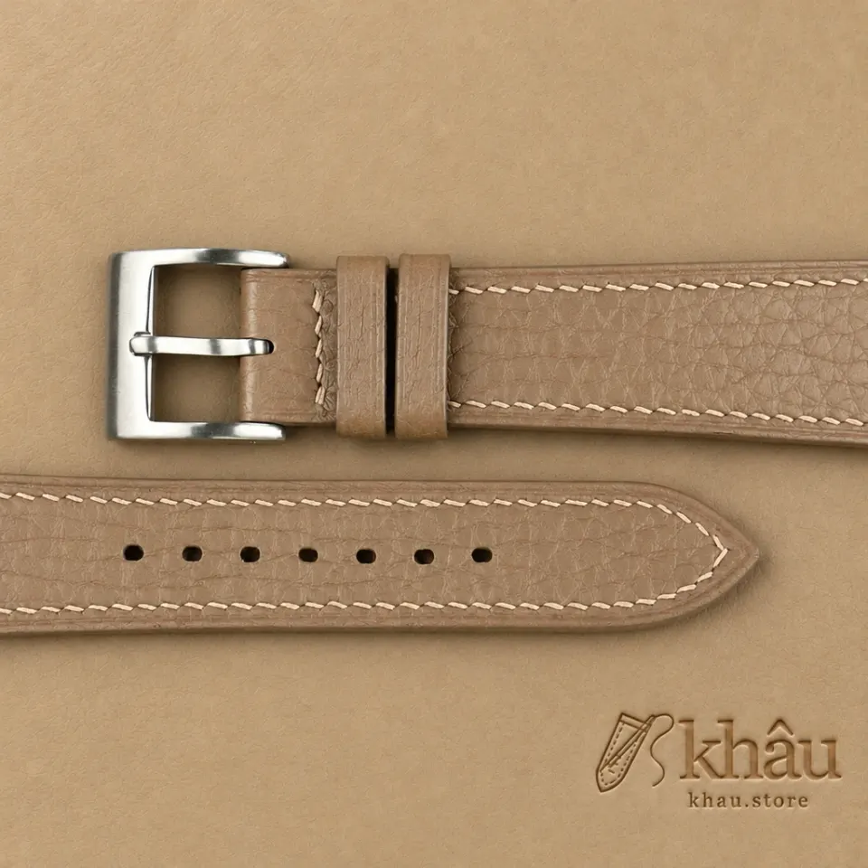 Taupe Togo Leather Watch Strap — additional view