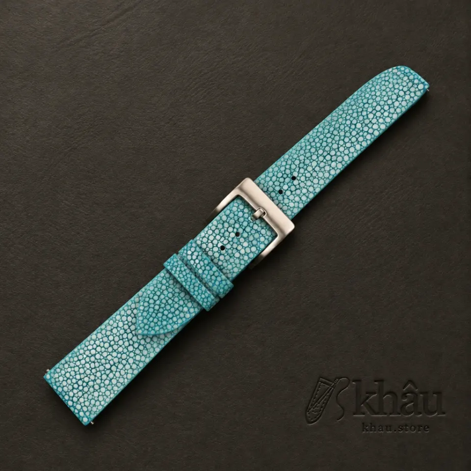 Vintage Turquoise Stingray Leather Watch Strap — additional view
