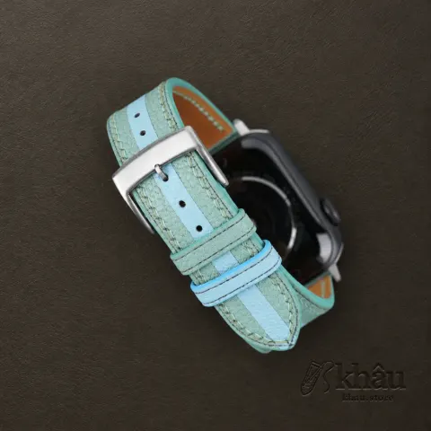Duocolor Turquoise Alran Sully Leather Apple Watch Band — additional view