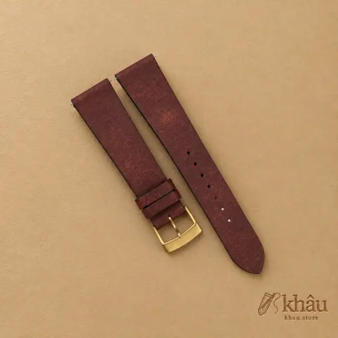 Vintage Burgundy Pueblo Badalassi Carlo Leather Watch Strap — front view