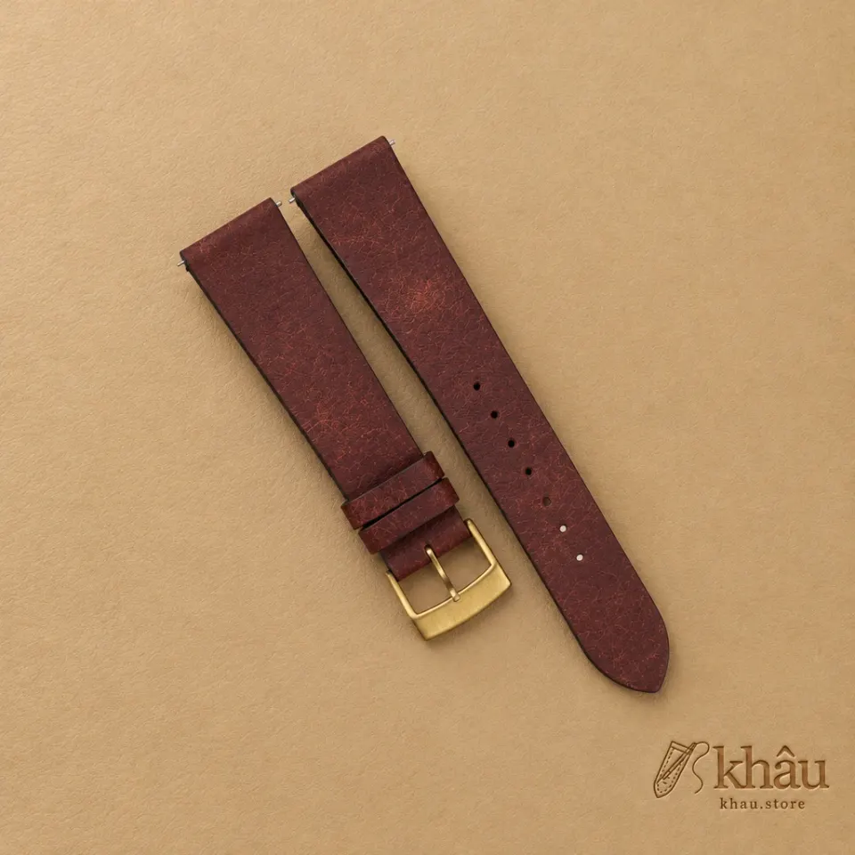 Vintage Burgundy Pueblo Badalassi Carlo Leather Watch Strap — front view