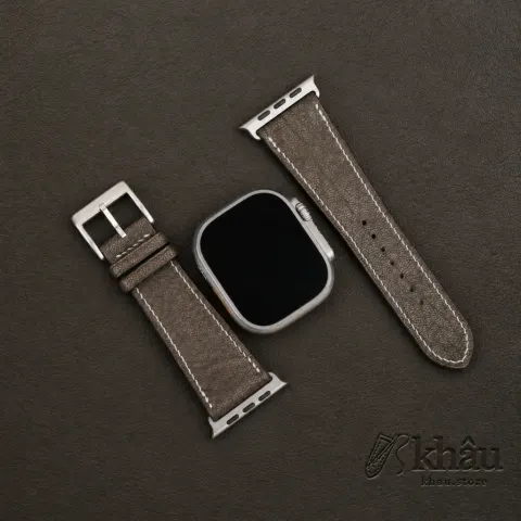 Brown Alran Fat Nat Chevre Leather Apple Watch Ultra Band — additional view