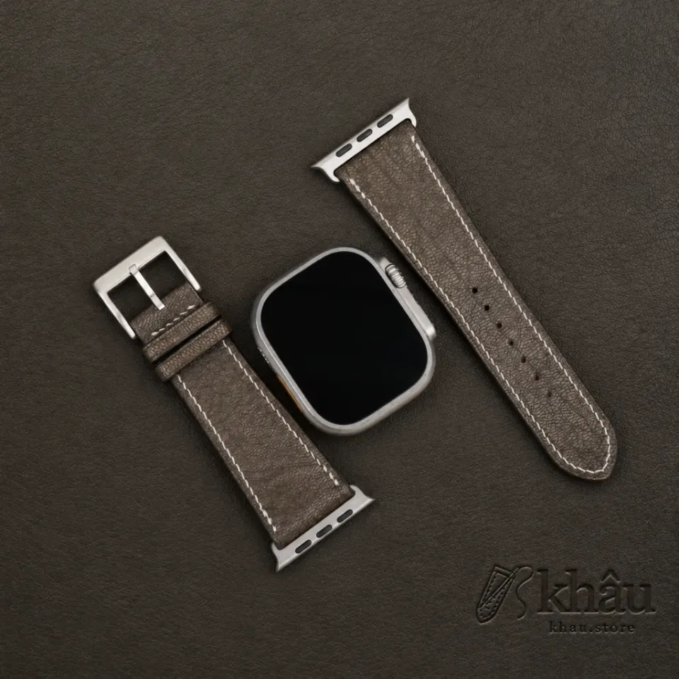 Brown Alran Fat Nat Chevre Leather Apple Watch Ultra Band — additional view