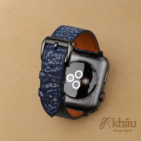 Dark Blue Shark Leather Apple Watch Band — additional view