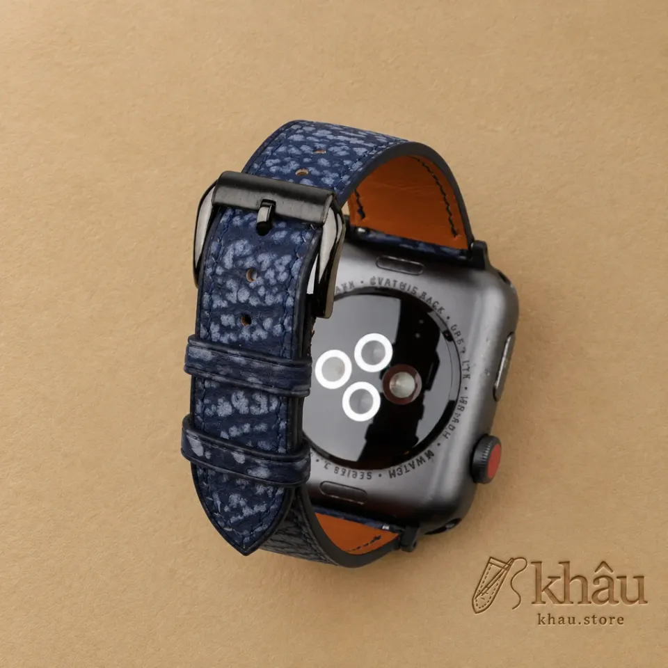 Dark Blue Shark Leather Apple Watch Band — additional view