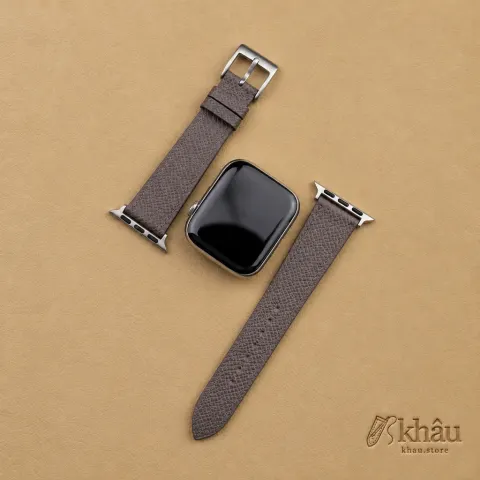 Gray Epsom Calf Leather Apple Watch Band — additional view