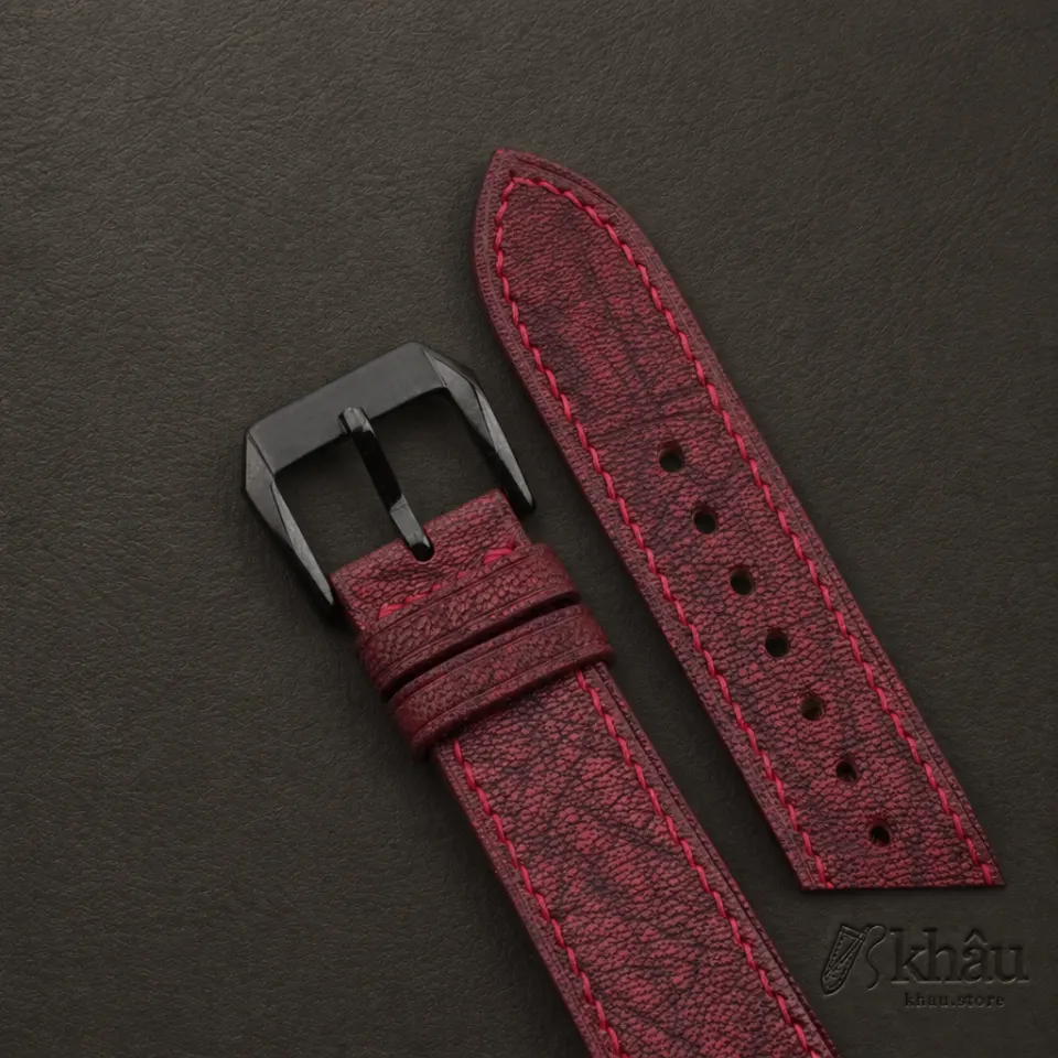 Alran Fat Nat Chevre Goat Red Leather Samsung Watch Band — additional view