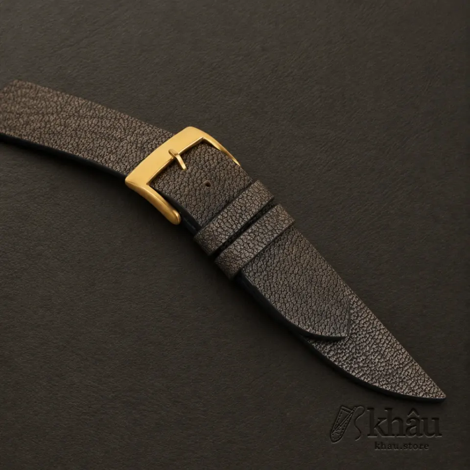 Vintage Brown Alran Fat Nat Cherve Goat Leather Watch Strap — additional view