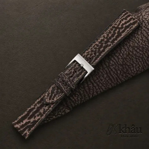 Brown Shark Leather Watch Strap — additional view