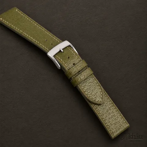 Light Olive Peccary Leather Watch Strap — additional view