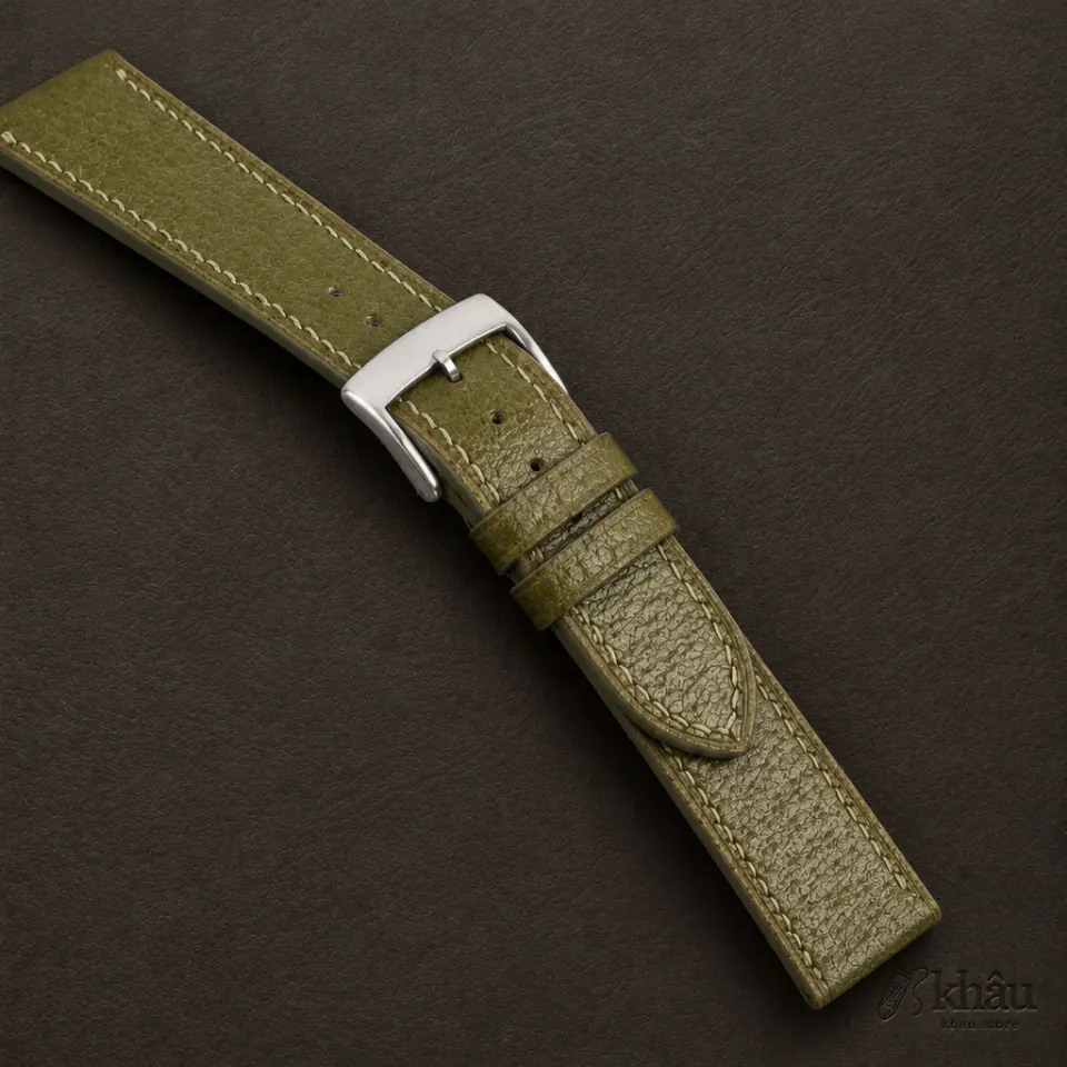Light Olive Peccary Leather Watch Strap — additional view
