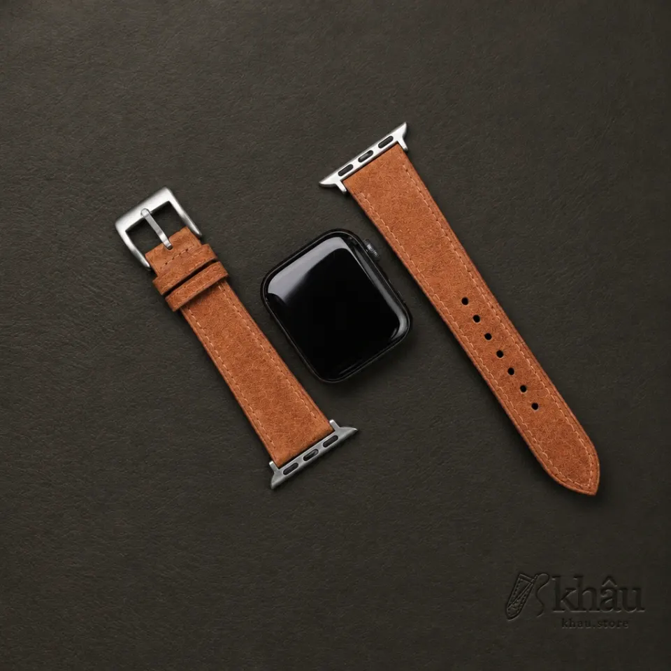 Burnt Orange Suede Leather Apple Watch Band — additional view