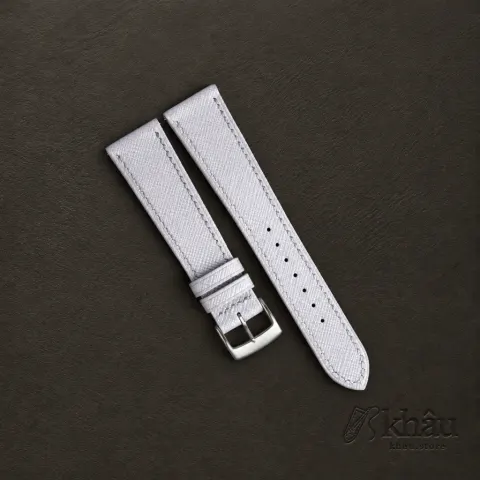 Light Purple Saffiano Leather Watch Strap — front view
