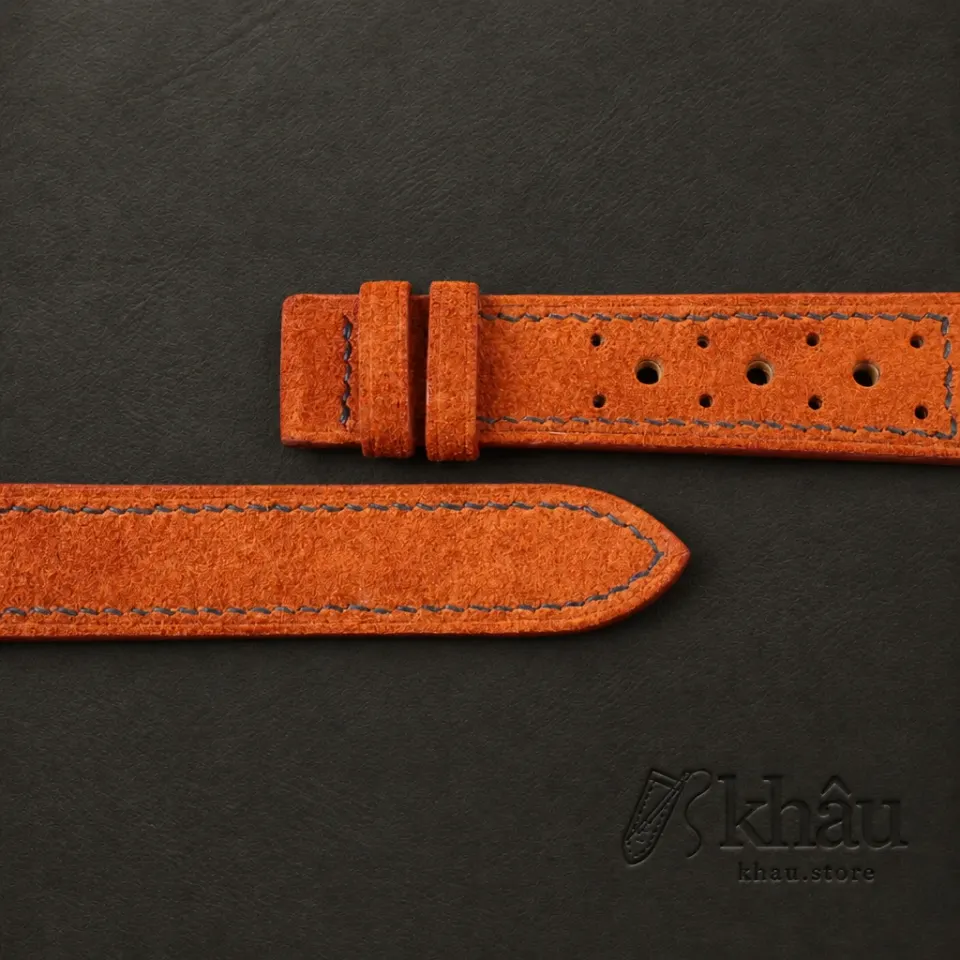 Rally Burnt Orange Suede Leather Watch Strap — additional view