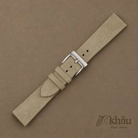 Beige Suede Leather Watch Strap — additional view