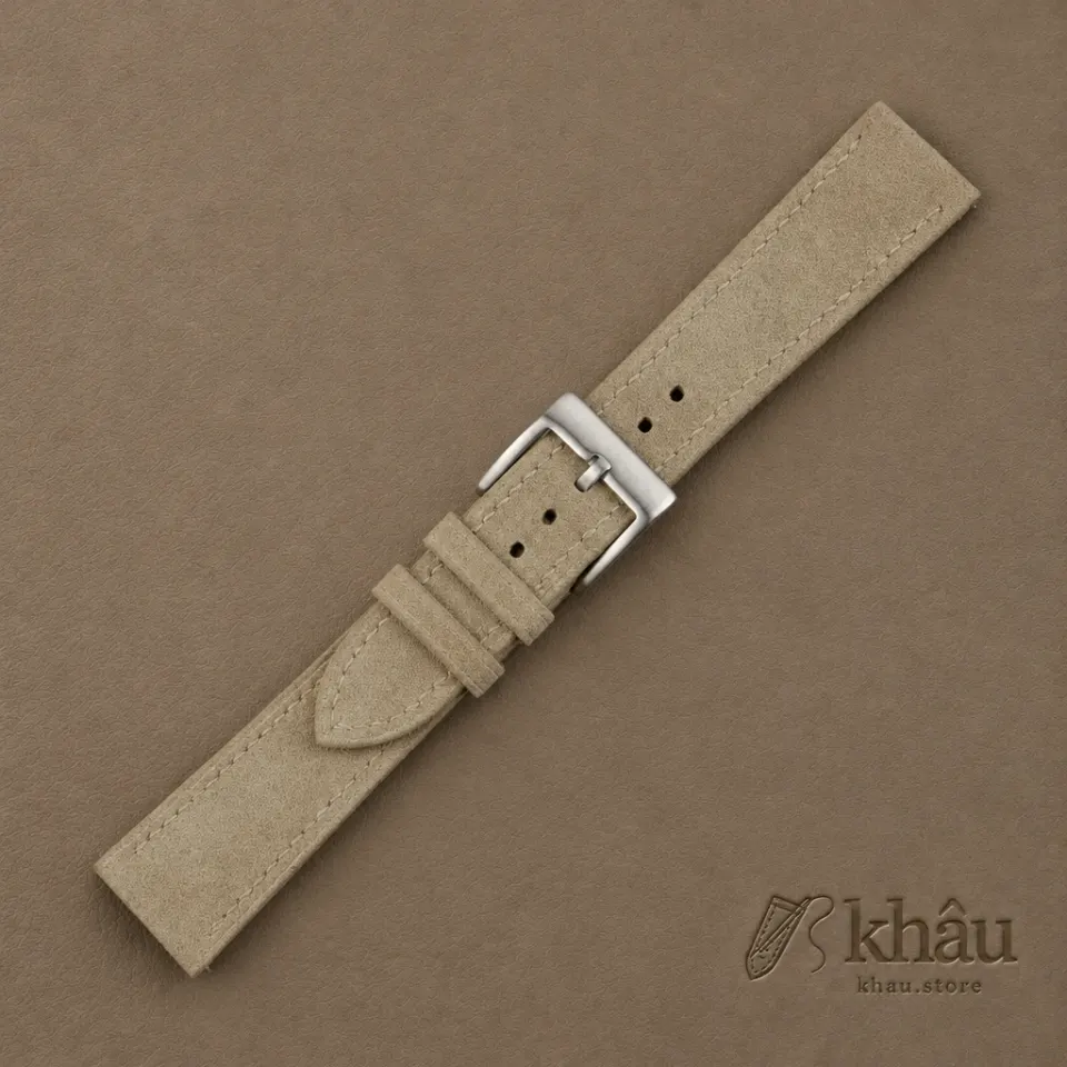 Beige Suede Leather Watch Strap — additional view