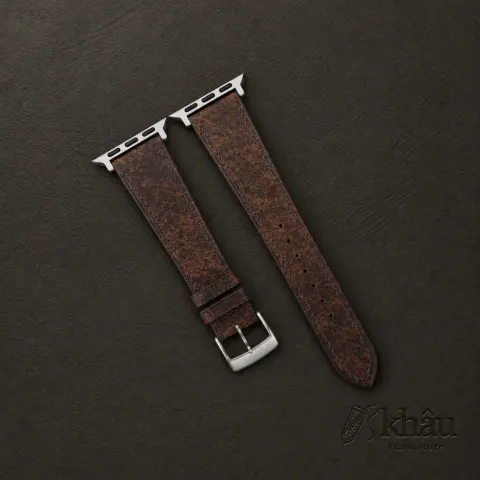 Tawny Brown Habana Leather Apple Watch Band — front view