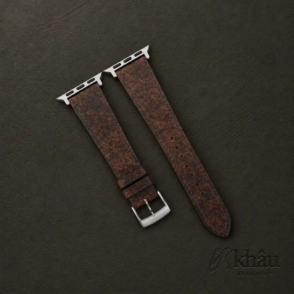 Tawny Brown Habana Leather Apple Watch Band — front view