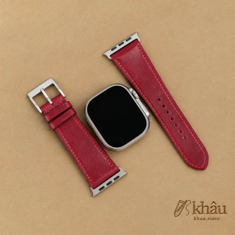 Bordeaux Box Calf Leather Apple Watch Ultra Band — additional view