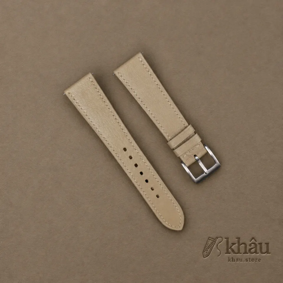 Sand Alran Chevre Leather Watch Strap — front view