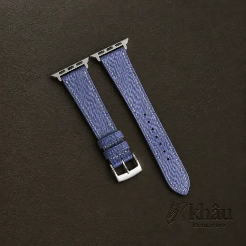 Blueberry Saffiano Leather Apple Watch Band — front view
