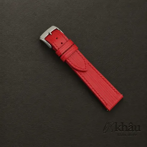Red Orange Epi Leather Watch Strap — additional view