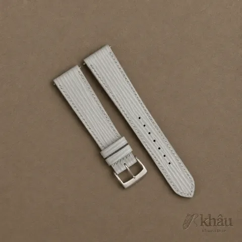 Light Grey Epi Leather Watch Strap — front view