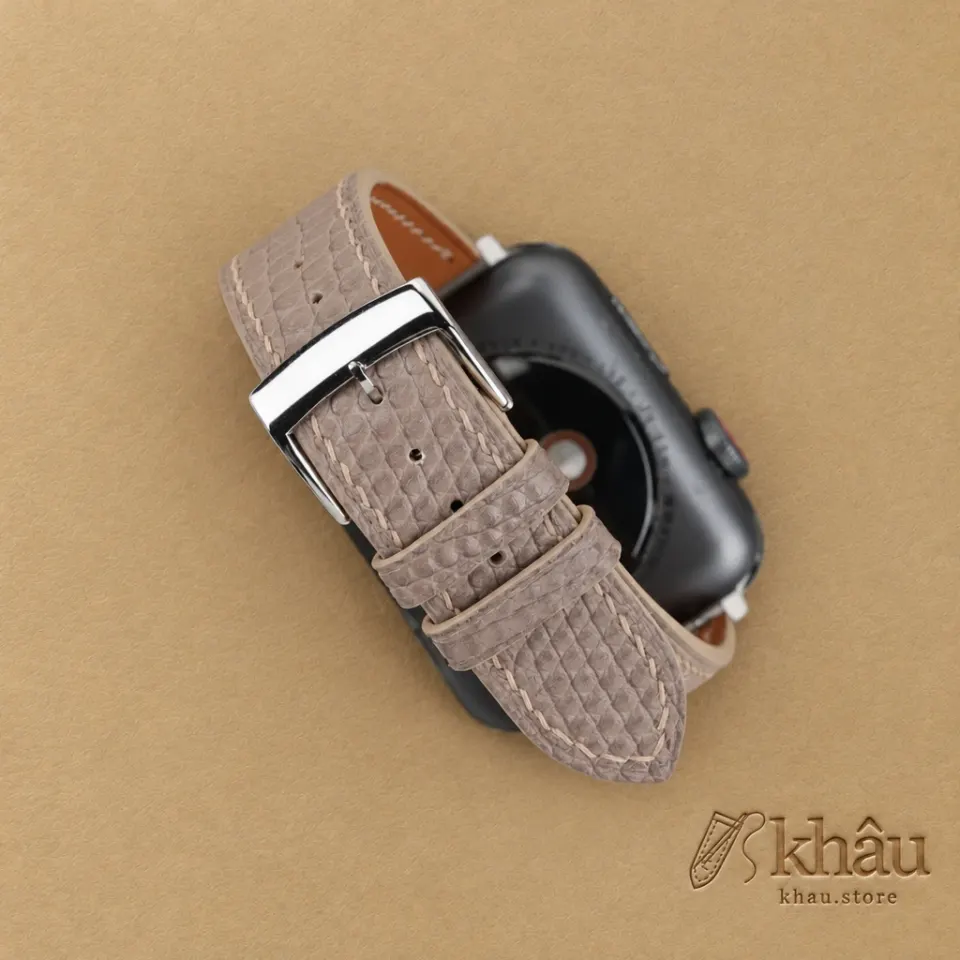 Light Grey Lizard Leather Apple Watch Band — additional view