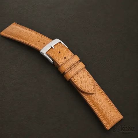 Padded Golden Peccary Leather Watch Strap — additional view