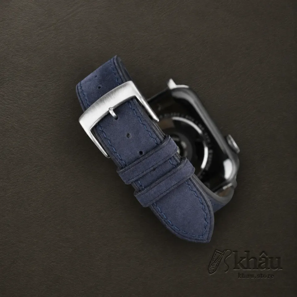 Blue Crazy Horse Leather Apple Watch Band — additional view