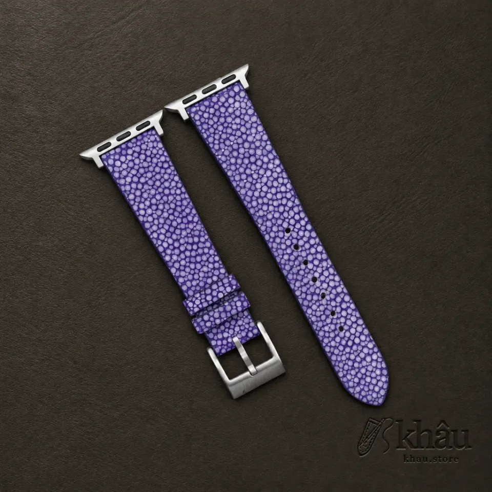 Purple Stingray Leather Apple Watch Band — front view