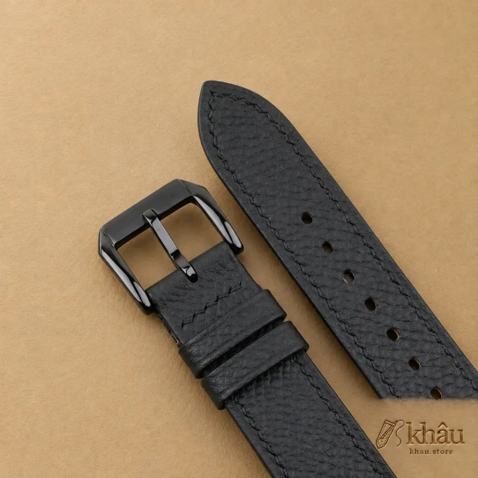 Black Epsom Leather Samsung Watch Band — additional view