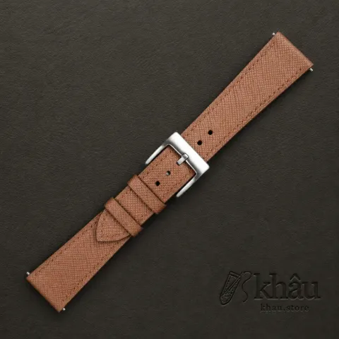 Golden Brown Saffiano Leather Watch Strap — additional view