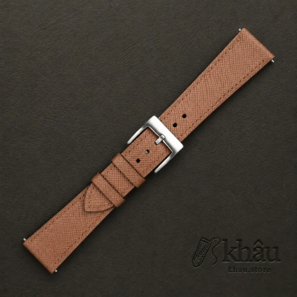 Golden Brown Saffiano Leather Watch Strap — additional view