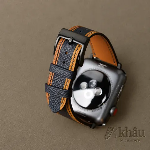 Tricolor Navy Epsom Leather Apple Watch Band — additional view
