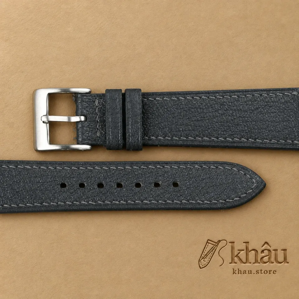Dark Grey Alran Chevre Leather Watch Strap — additional view